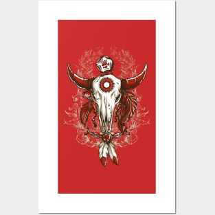 NATIVE AMERICAN BUFFALO SKULL Posters and Art